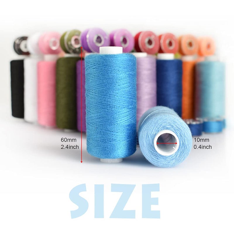 Renashed 72Pcs Bobbins Sewing Threads Kit, 36 Colors Spools 360Yards per Polyester Thread, 36 Colors Prewound Bobbin with Case for Hand Machine Sewing - Image 2
